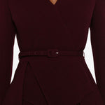Giacca a portafoglio con cintura in borgogna Roland Mouret - donna 