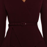 Giacca a portafoglio con cintura in borgogna Roland Mouret - donna 