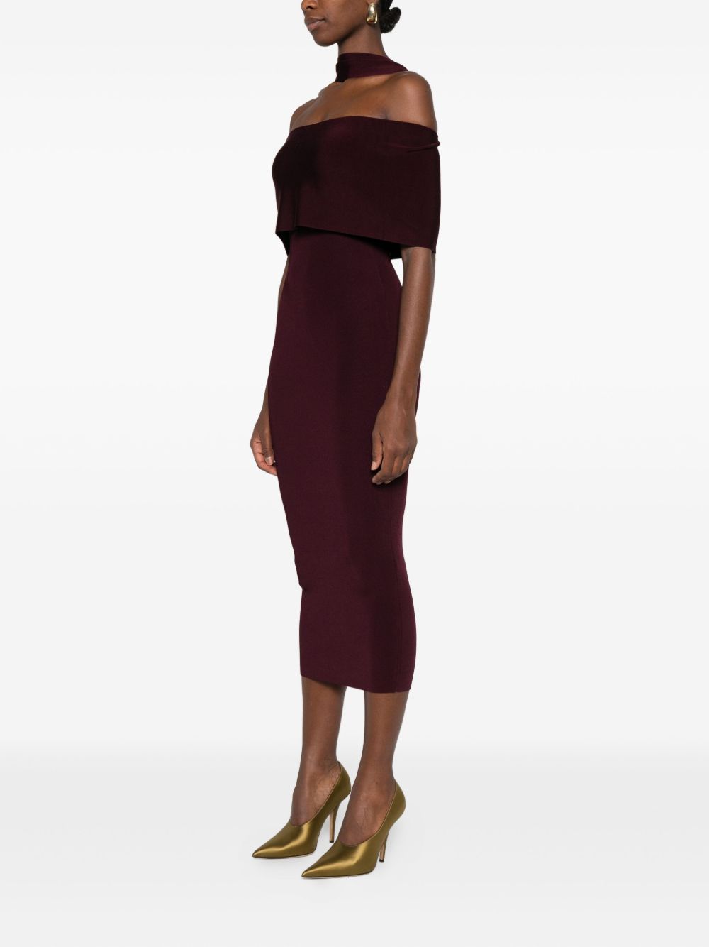 Abito con spalle scoperte in borgogna Roland Mouret - donna 
