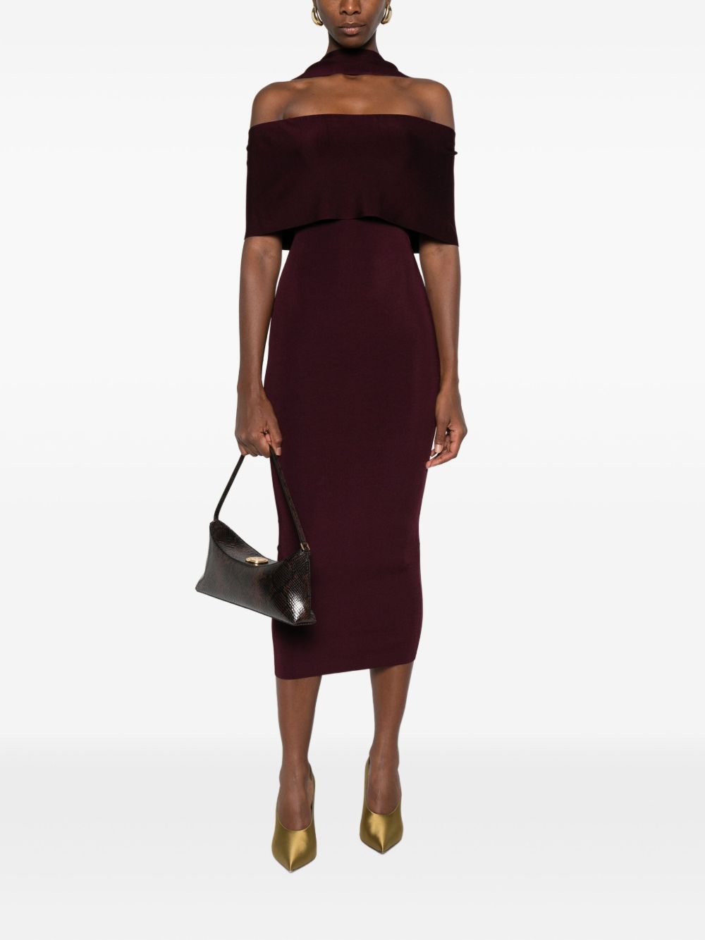 Abito con spalle scoperte in borgogna Roland Mouret - donna 