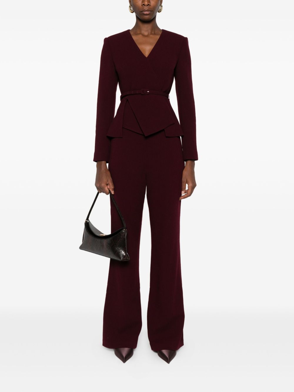 Pantaloni svasati in borgogna Roland Mouret - donna 