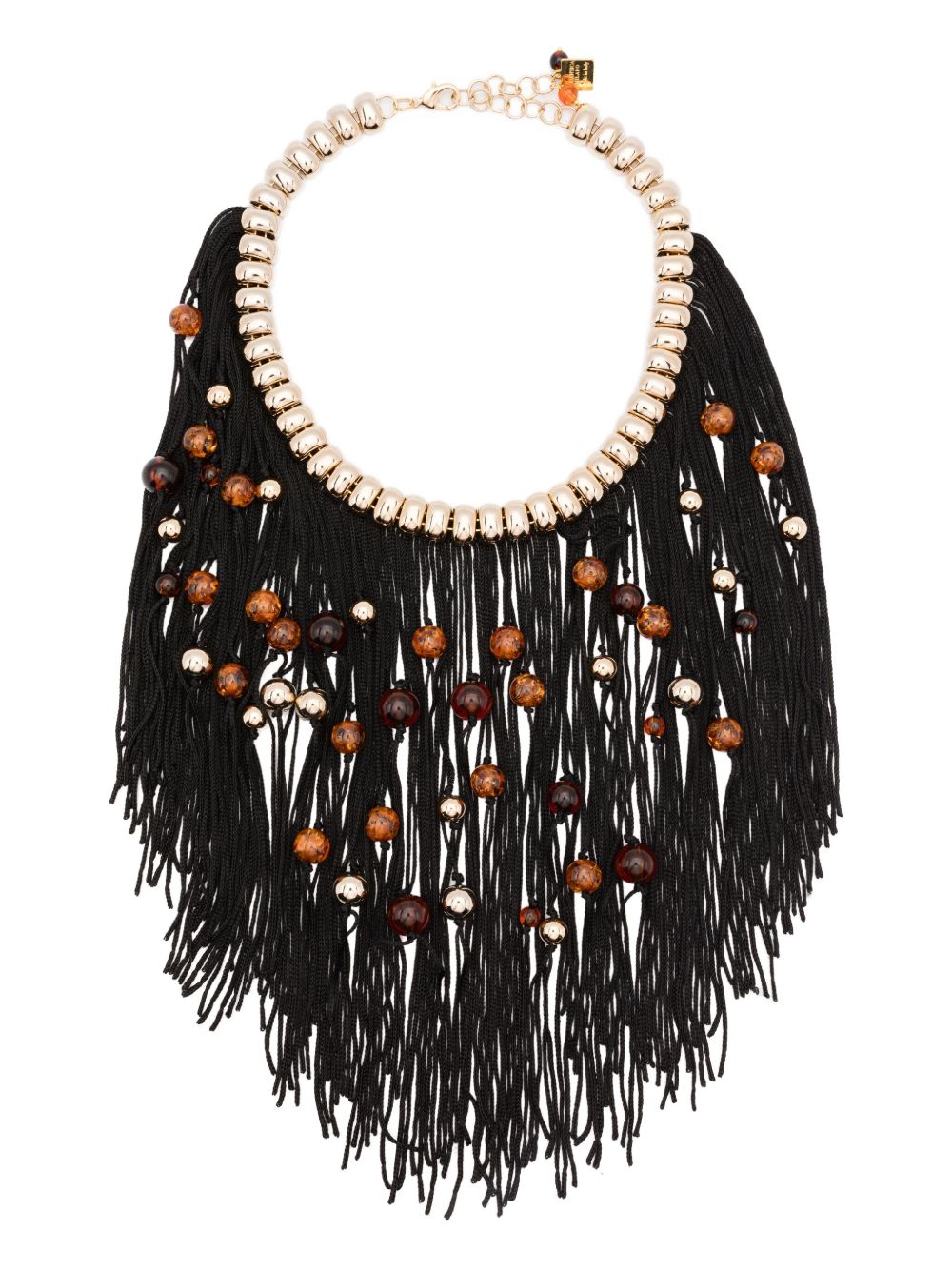 Collana con frange di perline in oro e nero Rosantica - donna 