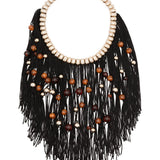 Collana con frange di perline in oro e nero Rosantica - donna 