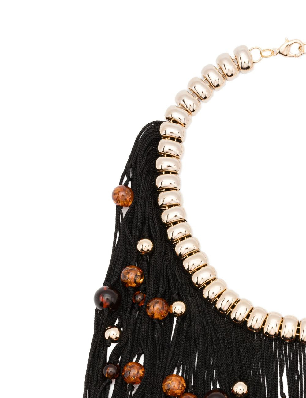 Collana con frange di perline in oro e nero Rosantica - donna 