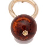 Orecchini a cerchio e sfera in oro e marrone Rosantica - donna 