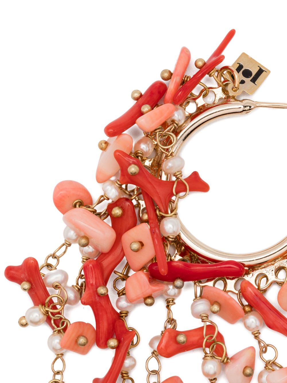 Orecchini a cerchio con coralli in oro Rosantica - donna 