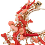 Orecchini a cerchio con coralli in oro Rosantica - donna 