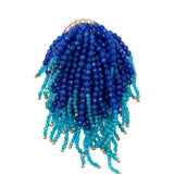 Orecchino con nappa di perline in blu Rosantica - donna 