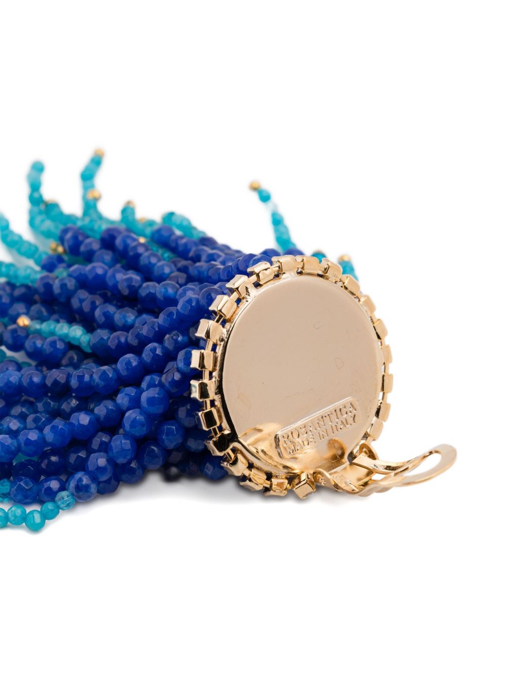 Orecchino con nappa di perline in blu Rosantica - donna 