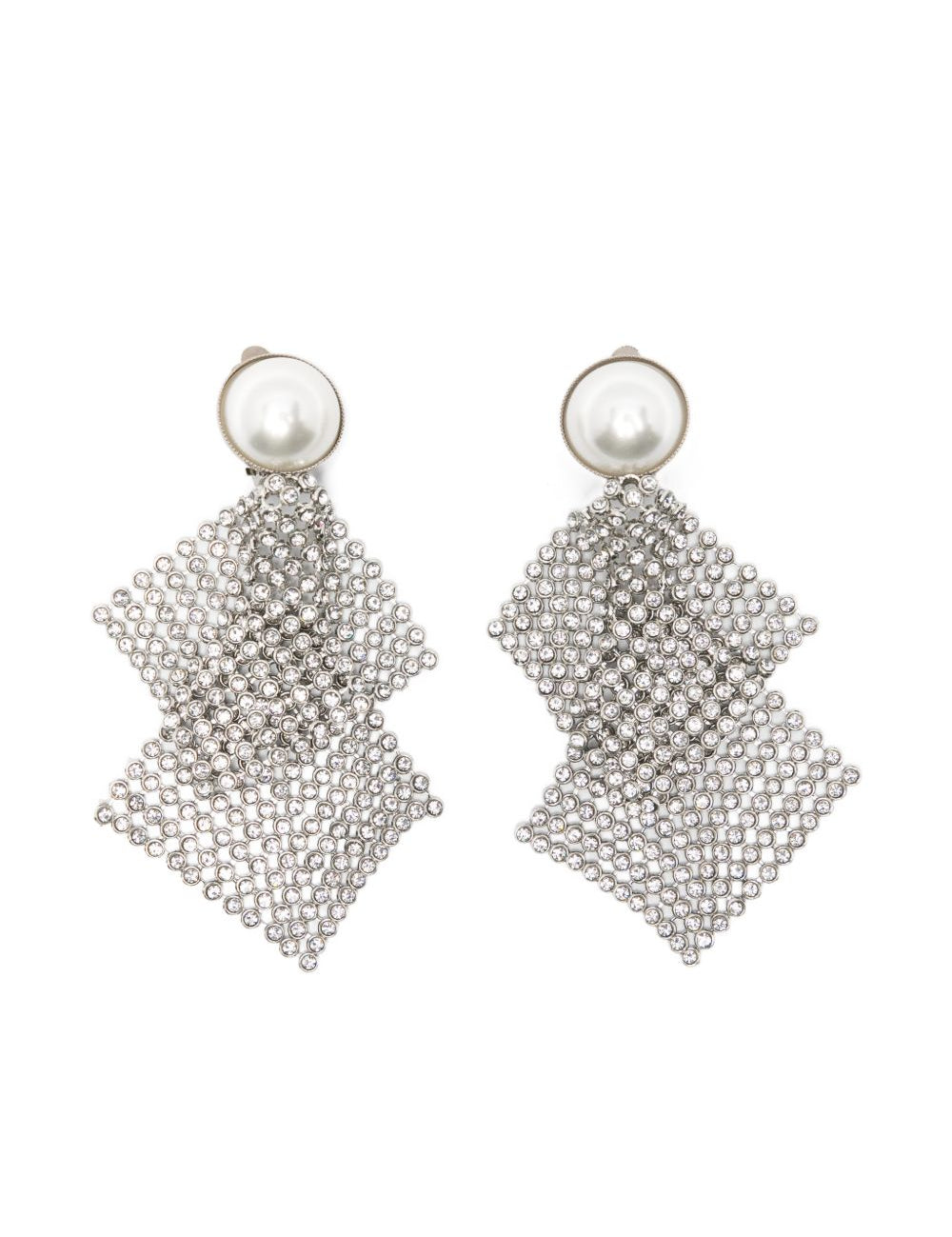 Orecchini in maglia mettalica con perle frizz in argento Rosantica - donna 