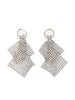 Rosantica - Women's Metallic Mesh Hoop Earrings with Freshwater Pearls
