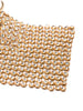 Rosantica women's metallic mesh earrings with gold frizz pearls