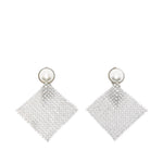 Orecchini in maglia mettalica con perle frizz in argento Rosantica - donna 