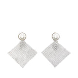Orecchini in maglia mettalica con perle frizz in argento Rosantica - donna 