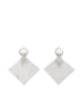 Orecchini in maglia mettalica con perle frizz in argento Rosantica - donna