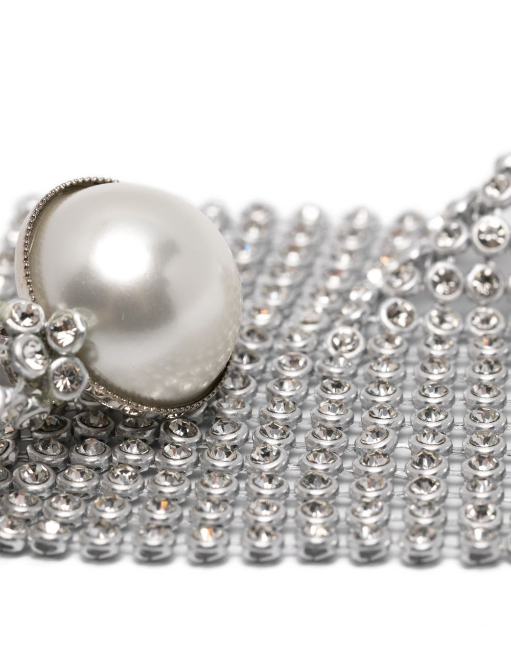 Orecchini in maglia mettalica con perle frizz in argento Rosantica - donna 