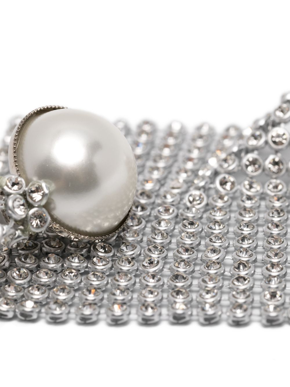 Orecchini in maglia mettalica con perle frizz in argento Rosantica - donna 