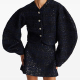 Giacca con paillettes in blu Rotate - donna 
