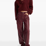 Pantaloni in simil pelle bordeaux Rotate - donna 