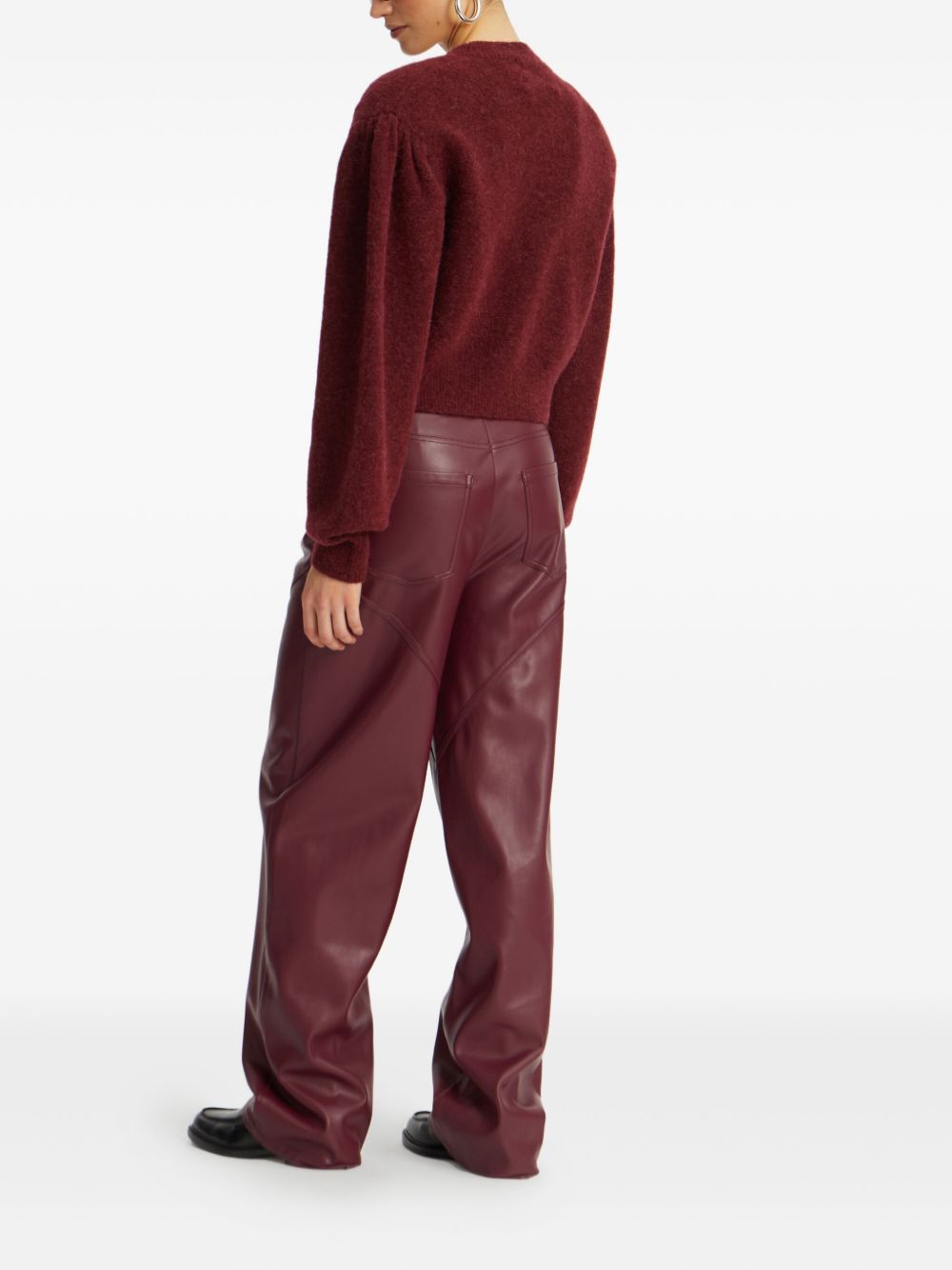 Pantaloni in simil pelle bordeaux Rotate - donna 