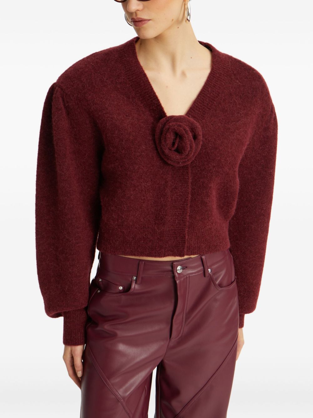 Pantaloni in simil pelle bordeaux Rotate - donna 