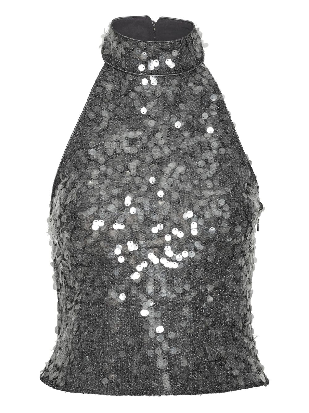 Top Con Paillettes a collo alto in grigio Rotate - donna 