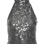 Top Con Paillettes a collo alto in grigio Rotate - donna 