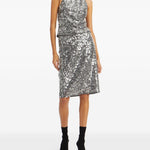 Top Con Paillettes a collo alto in grigio Rotate - donna 