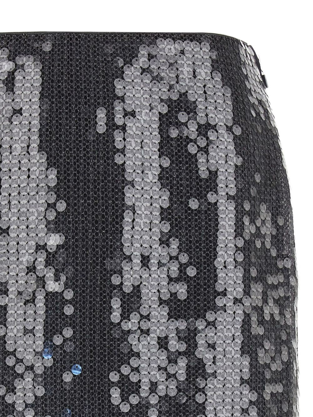 Gonna midi in paillettes in nero Rotate - donna 