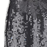 Gonna midi in paillettes in nero Rotate - donna 