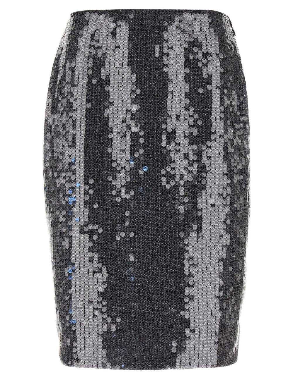 Gonna midi in paillettes in nero Rotate - donna 