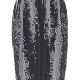 Gonna midi in paillettes in nero Rotate - donna 