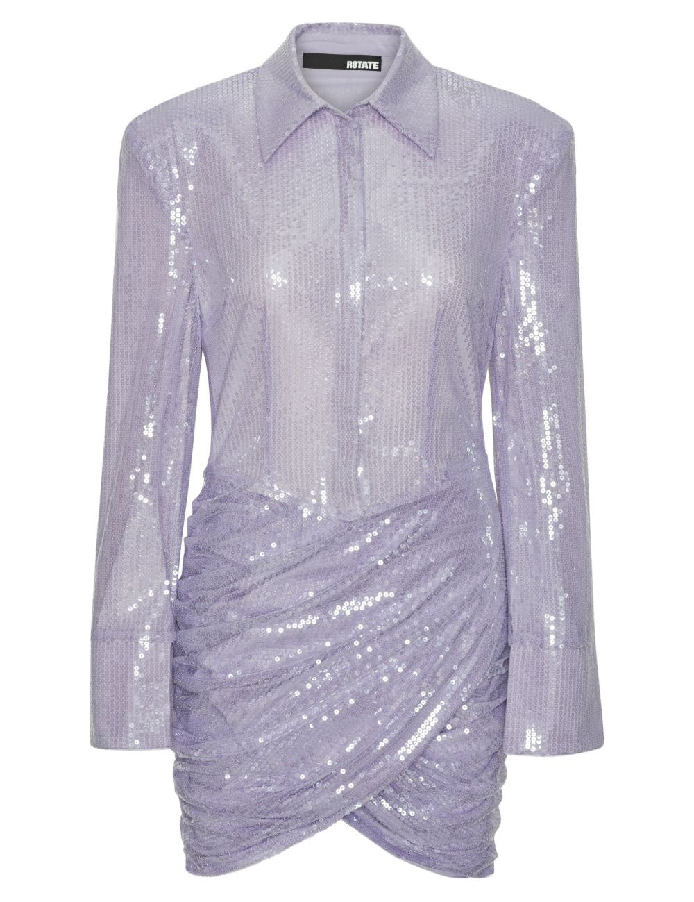 Abito corto con paillettes in viola Rotate - donna 