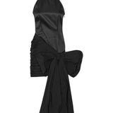 Abito corto con fiocco in nero Rotate - donna 