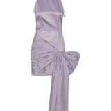 Abito corto con fiocco in viola Rotate - donna 