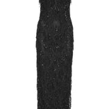 Abito tubino midi con perline in nero Rotate - donna 