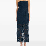Abito midi in pizzo blu Rotate - donna 