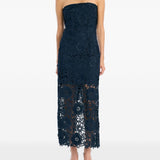 Abito midi in pizzo blu Rotate - donna 