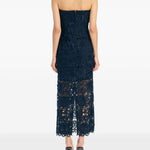 Abito midi in pizzo blu Rotate - donna 