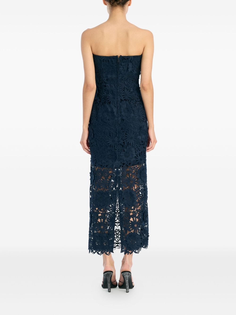 Abito midi in pizzo blu Rotate - donna 