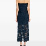 Abito midi in pizzo blu Rotate - donna 
