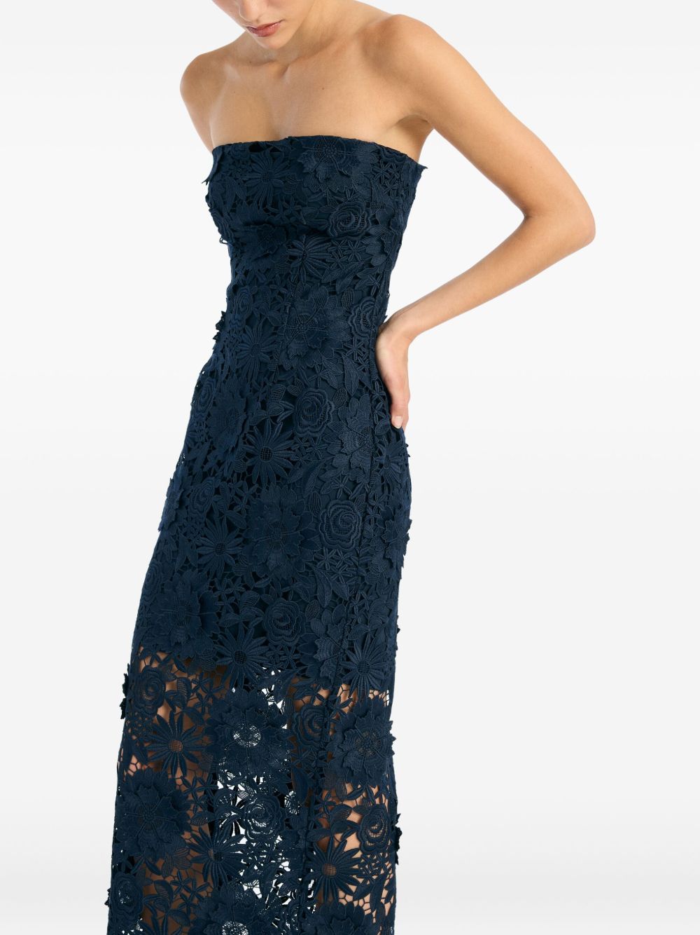 Abito midi in pizzo blu Rotate - donna 