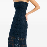 Abito midi in pizzo blu Rotate - donna 