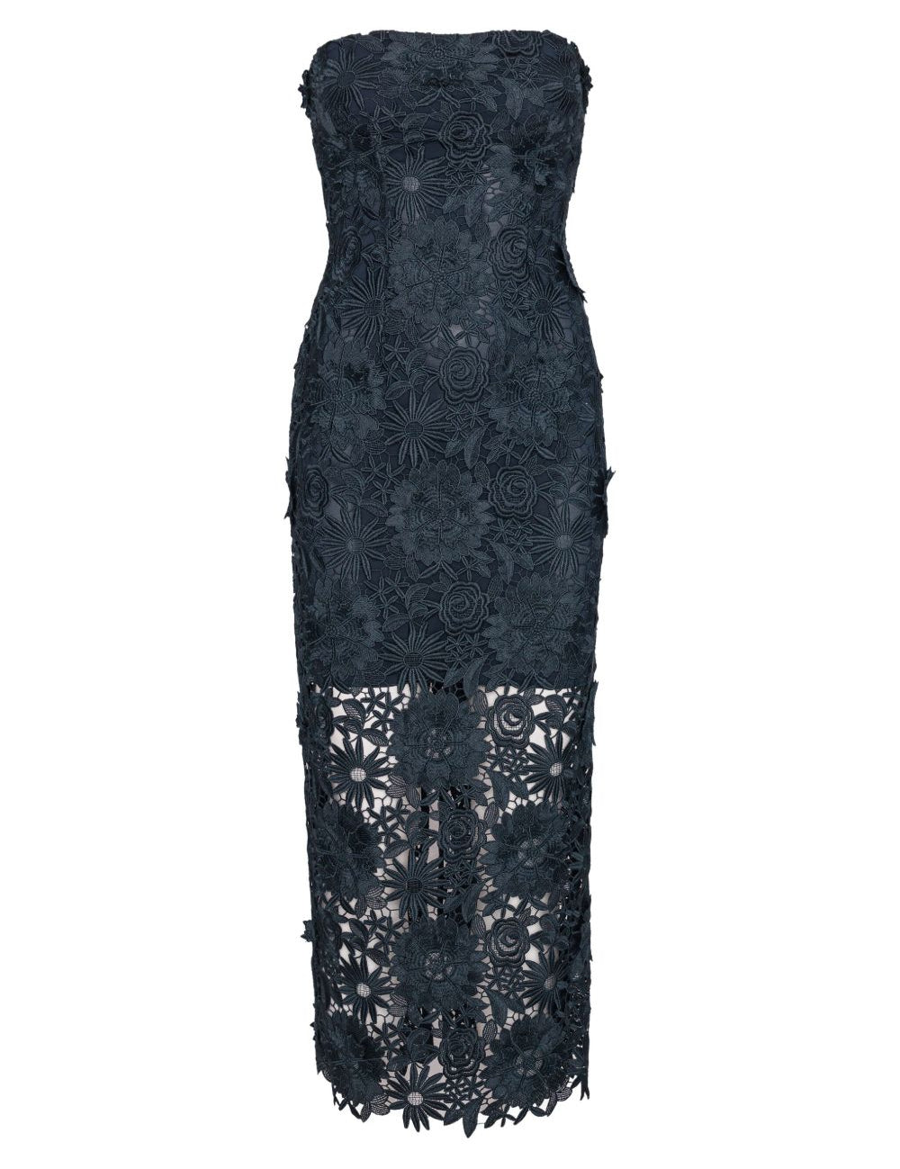 Abito midi in pizzo blu Rotate - donna 