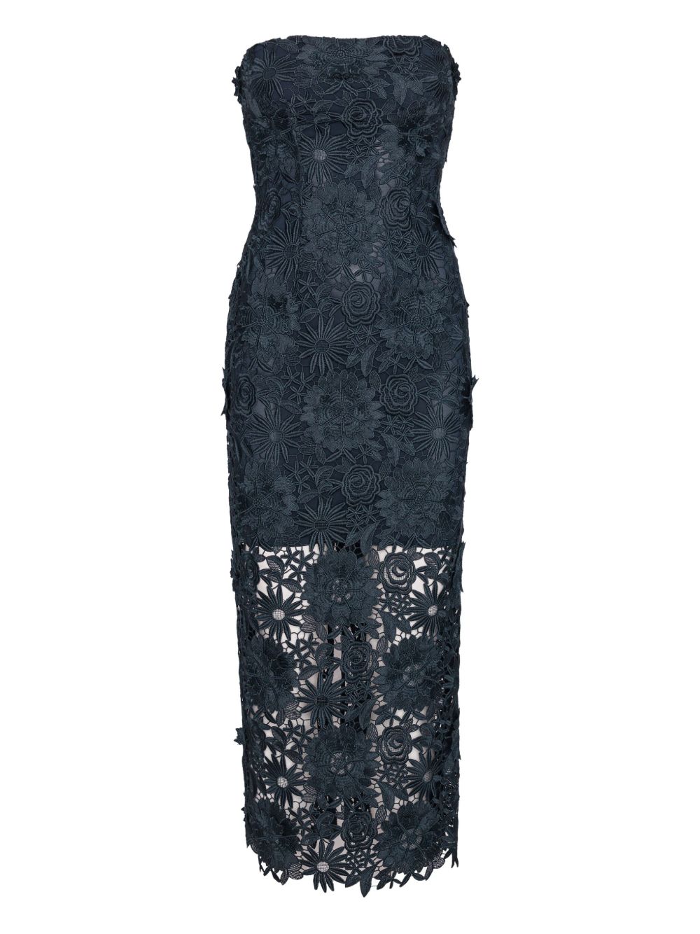 Abito midi in pizzo blu Rotate - donna 