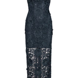 Abito midi in pizzo blu Rotate - donna 