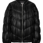 Bomber plissettato in nero Rotate - donna 