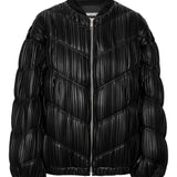 Bomber plissettato in nero Rotate - donna 