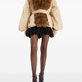 Giacca con collo di pelliccia in beige Rotate - donna 