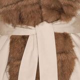 Giacca con collo di pelliccia in beige Rotate - donna 